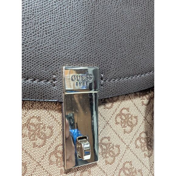 GUESS Nissana Ladies Satchel Tote Brown Handbag Purse Missing Some Packing New - Picture 5 of 12